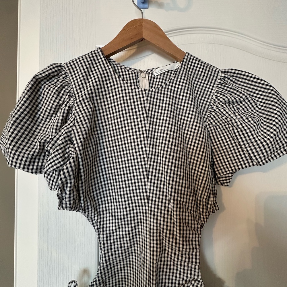 OAK + FORT Black and White Checkered Dress - Picture 3 of 5